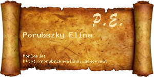 Porubszky Elina névjegykártya